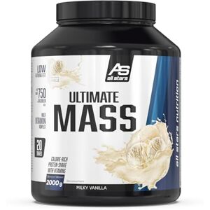 All Stars Ultimate Mass Gain Weight Gainer 2000g, Milky Vanilla Mit 366kcal & ca. 74g Kohlenhydrate pro Portion, Mass Gainer für Kraftsportler mit Multivitamin Komplex All Stars Ultimate Mass Gain Weight Gainer 2000g, Milky Vanilla Mit 366kcal & ca. 74g Kohlenhydrate pro Portion, Mass Gainer für Kraftsportler mit Multivitamin Komplex