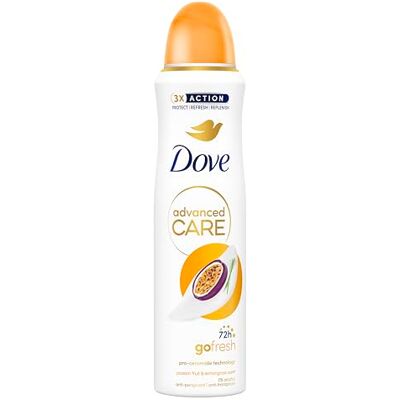 Dove Advanced Care Go Fresh Passion Fruit, mit feuchtigkeitsspendender und hautfreundlicher Formel, ohne Alkohol, trockene Haut bis zu 72 Stunden, Deodorant für Damen und Herren, 6 Stück à 150 ml Dove Advanced Care Go Fresh Passion Fruit, mit feuchtigkeitsspendender und hautfreundlicher Formel, ohne Alkohol, trockene Haut bis zu 72 Stunden, Deodorant für Damen und Herren, 6 Stück à 150 ml