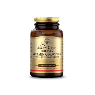 SOLGAR ® Ester-C Plus (1000 mg) Vitamin C-Komplex mit patentiertem Ester-C®, Citrus Bioflavonoiden, Acerola-Extrakt, Hagebutten-Pulver und Rutin 30 vegane Kapseln SOLGAR ® Ester-C Plus (1000 mg) Vitamin C-Komplex mit patentiertem Ester-C®, Citrus Bioflavonoiden, Acerola-Extrakt, Hagebutten-Pulver und Rutin 30 vegane Kapseln