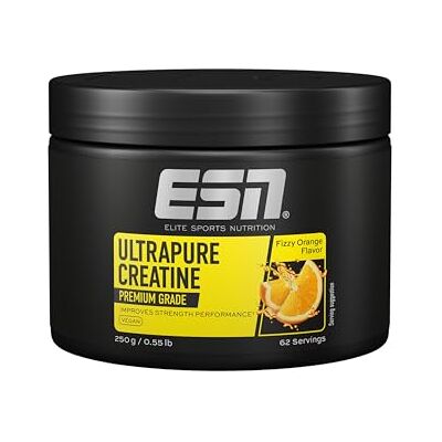 ESN Ultrapure Creatine Monohydrate, 250 g, 62 Portionen, Fizzy Orange Creatin Pulver, mikrofein & optimal löslich, vegan ESN Ultrapure Creatine Monohydrate, 250 g, 62 Portionen, Fizzy Orange Creatin Pulver, mikrofein & optimal löslich, vegan