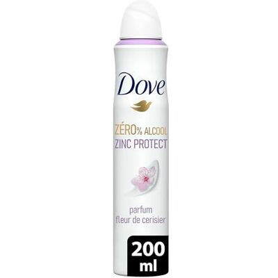 Dove Deodorant für Damen, Zinc Protect – Spray, 0% Alkohol – Duft Kirschblüte – 72 Stunden Geruchsschutz – 200 ml Dove Deodorant für Damen, Zinc Protect – Spray, 0% Alkohol – Duft Kirschblüte – 72 Stunden Geruchsschutz – 200 ml