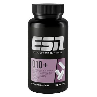 ESN Q10 Pro + Selen, 90 Kapseln Hochdosiert, 200 mg Coenzym Q10 + 18 µg Selen pro Kapsel, vegan & made in Germany ESN Q10 Pro + Selen, 90 Kapseln Hochdosiert, 200 mg Coenzym Q10 + 18 µg Selen pro Kapsel, vegan & made in Germany