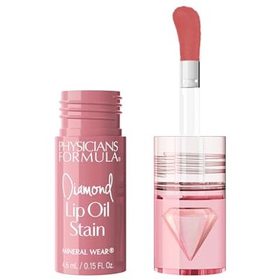 Physicians Formula , Mineral Wear Diamond Lip Oil Stain, langanhaltendes, soft-mattes Finish, angereichert mit Vitamin E & verkapselten Diamanten für glänzende, geschmeidige Lippen, Natural Nude Physicians Formula , Mineral Wear Diamond Lip Oil Stain, langanhaltendes, soft-mattes Finish, angereichert mit Vitamin E & verkapselten Diamanten für glänzende, geschmeidige Lippen, Natural Nude