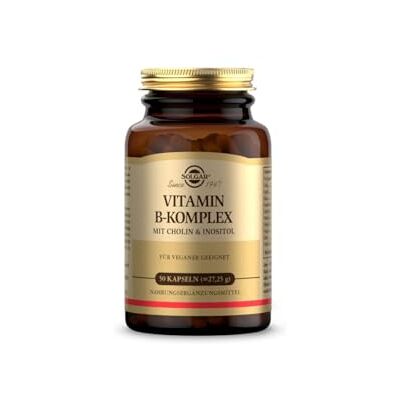 SOLGAR ® Vitamin B-Komplex mit Cholin und Inositol Vitamine B1, B2, B3, B5, B6, B7, B9, B12 Unterstützung für Energie, Nerven & mentale Stärke 60 Tage Vorrat SOLGAR ® Vitamin B-Komplex mit Cholin und Inositol Vitamine B1, B2, B3, B5, B6, B7, B9, B12 Unterstützung für Energie, Nerven & mentale Stärke 60 Tage Vorrat