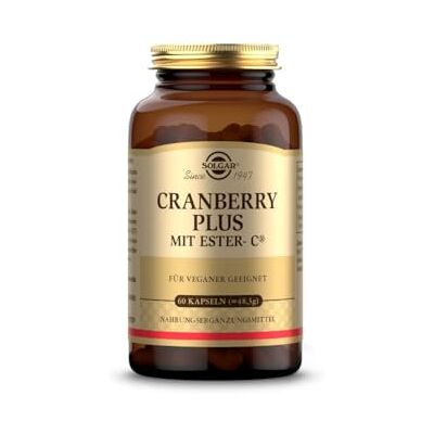 SOLGAR ® Cranberry Plus mit Ester-C®, 30 Tage Vorrat, Vegan Cranberry unterstützt die Harnwege, Vitamin C unterstützt das Immunsystem und schützt Zellen vor oxidativem Stress SOLGAR ® Cranberry Plus mit Ester-C®, 30 Tage Vorrat, Vegan Cranberry unterstützt die Harnwege, Vitamin C unterstützt das Immunsystem und schützt Zellen vor oxidativem Stress