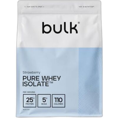 Bulk Pure Whey Isolate, Erdbeere, 4kg 24 bis 26g Protein, 100% Molkenproteinisolat, Zuckerarm, Fettarm, Leicht Mischbar, Unterstützt Muskelaufbau und Muskelerhalt Bulk Pure Whey Isolate, Erdbeere, 4kg 24 bis 26g Protein, 100% Molkenproteinisolat, Zuckerarm, Fettarm, Leicht Mischbar, Unterstützt Muskelaufbau und Muskelerhalt