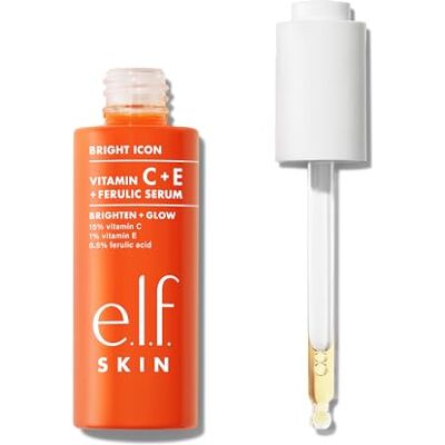 e.l.f. SKIN Bright Icon Vitamin C + E + Ferulic Serum, aufhellendes und beruhigendes Gesichtsserum, für ein ebenmäßigeres Hautbild. Vegan und tierversuchsfrei, 30 ml e.l.f. SKIN Bright Icon Vitamin C + E + Ferulic Serum, aufhellendes und beruhigendes Gesichtsserum, für ein ebenmäßigeres Hautbild. Vegan und tierversuchsfrei, 30 ml