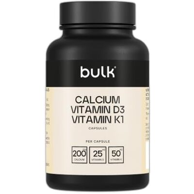 Bulk Calcium, 1000 mg, Packung mit 90 Vitamin D3 und Vitamin K1-Kapseln Bulk Calcium, 1000 mg, Packung mit 90 Vitamin D3 und Vitamin K1-Kapseln