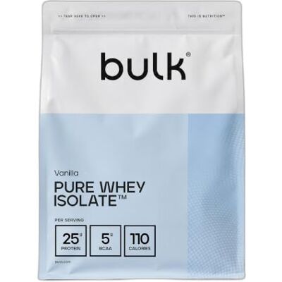 Bulk Pure Whey Isolate, Vanille, 4kg 24 bis 26g Protein, 100% Molkenproteinisolat, Zuckerarm, Fettarm, Leicht Mischbar, Unterstützt Muskelaufbau und Muskelerhalt Bulk Pure Whey Isolate, Vanille, 4kg 24 bis 26g Protein, 100% Molkenproteinisolat, Zuckerarm, Fettarm, Leicht Mischbar, Unterstützt Muskelaufbau und Muskelerhalt