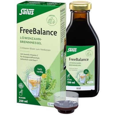 Salus FreeBalance Löwenzahn-Brennnessel 250ml, 12-Kräuter-Elixier zum Verdünnen, für Energie, Zellschutz und Haut* mit Vitamin C, Mariendistel, Wermut, Artischocke & Grüntee Salus FreeBalance Löwenzahn-Brennnessel 250ml, 12-Kräuter-Elixier zum Verdünnen, für Energie, Zellschutz und Haut* mit Vitamin C, Mariendistel, Wermut, Artischocke & Grüntee