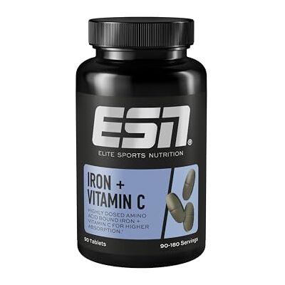 ESN Iron + Vitamin C, 90 Tabletten Eisentabletten Support made in Germany ESN Iron + Vitamin C, 90 Tabletten Eisentabletten Support made in Germany