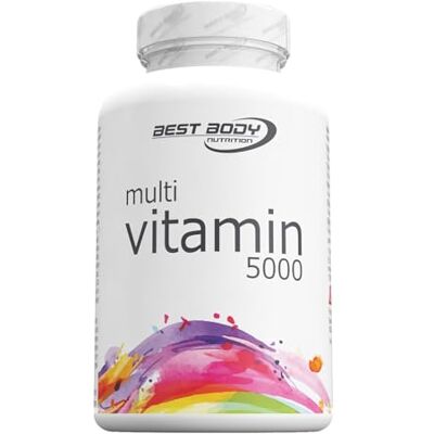 Best Body Nutrition Multi 5000 Kapseln – Multivitamin Tabletten 100 Stück/Dose – Vitamin B1, B2, B6, B12, C, E, Niacin, Folsäure, Biotin – Unterstützt Immunsystem – kann bei Müdigkeit unterstützen Best Body Nutrition Multi 5000 Kapseln – Multivitamin Tabletten 100 Stück/Dose – Vitamin B1, B2, B6, B12, C, E, Niacin, Folsäure, Biotin – Unterstützt Immunsystem – kann bei Müdigkeit unterstützen
