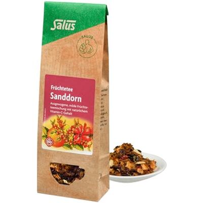 Salus – Sanddorn Früchte-Tee – 1x Beutel (100 g) – Ausgewogener, milder Früchtetee – mit natürlichem Vitamin-C-Gehalt – aus sorgsam ausgewählten Zutaten bio Salus – Sanddorn Früchte-Tee – 1x Beutel (100 g) – Ausgewogener, milder Früchtetee – mit natürlichem Vitamin-C-Gehalt – aus sorgsam ausgewählten Zutaten bio