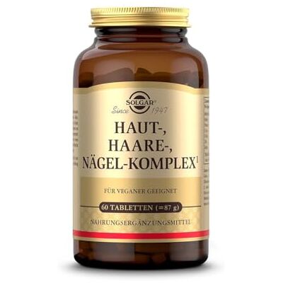 SOLGAR ® Haut-, Haare-, Nägel-Komplex mit MSM, Rotalge, Vitamin C, Lysin, Prolin, Zink & Kupfer für Haare, Haut und Nägel Einzigartige Formel mit patentiertem OptiMSM® 60 Tabletten SOLGAR ® Haut-, Haare-, Nägel-Komplex mit MSM, Rotalge, Vitamin C, Lysin, Prolin, Zink & Kupfer für Haare, Haut und Nägel Einzigartige Formel mit patentiertem OptiMSM® 60 Tabletten