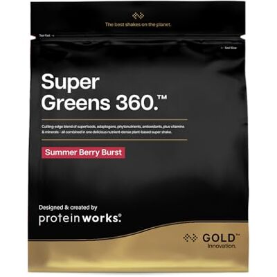THE PROTEIN WORKS Protein Works Super Greens 360 Gold, Berry Blitz, 250g Erweitertes Greens-Pulver, 159 Gesundheitsvorteile, Spirulina, Antioxidantien, Superfoods & Adaptogene, vegan, 20 Portionen THE PROTEIN WORKS Protein Works Super Greens 360 Gold, Berry Blitz, 250g Erweitertes Greens-Pulver, 159 Gesundheitsvorteile, Spirulina, Antioxidantien, Superfoods & Adaptogene, vegan, 20 Portionen