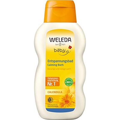 WELEDA Bio Baby Calendula Entspannungsbad Naturkosmetik Badezusatz mit Bio Thymian pflegt die Haut & fördert einen ruhigen Schlaf. Baby Bad ohne Tenside für Babys & Kinder (vegan, 200ml) WELEDA Bio Baby Calendula Entspannungsbad Naturkosmetik Badezusatz mit Bio Thymian pflegt die Haut & fördert einen ruhigen Schlaf. Baby Bad ohne Tenside für Babys & Kinder (vegan, 200ml)
