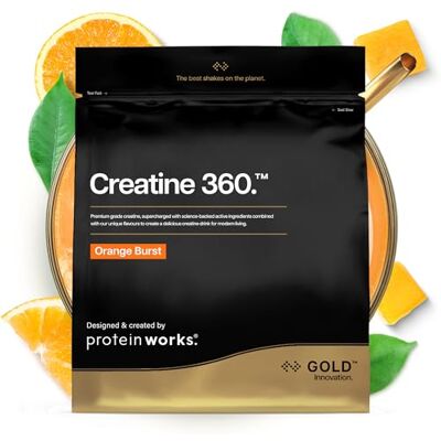 THE PROTEIN WORKS Protein Works Creatine 360 Gold, Orange & Mango, 60 Portionen, 300g Fortschrittliches Kreatin-Monohydrat mit CoQ10, Aquamin, Magnesium, Vitamin D3 & B6 für Energie & Fokus THE PROTEIN WORKS Protein Works Creatine 360 Gold, Orange & Mango, 60 Portionen, 300g Fortschrittliches Kreatin-Monohydrat mit CoQ10, Aquamin, Magnesium, Vitamin D3 & B6 für Energie & Fokus