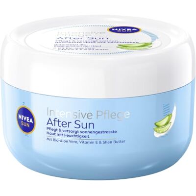Intensive Pflege After Sun, kühlende Lotion nach dem Sonnenbad, beruhigender Balsam mit Bio-Aloe Vera, Vitamin E & Shea Butter für 48h Feuchtigkeit (300 ml) Intensive Pflege After Sun, kühlende Lotion nach dem Sonnenbad, beruhigender Balsam mit Bio-Aloe Vera, Vitamin E & Shea Butter für 48h Feuchtigkeit (300 ml)