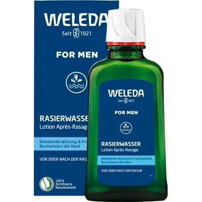 WELEDA Bio FOR MEN Rasierwasser Naturkosmetik Pre Shave & After Shave erfrischt und belebt die Haut vor und nach der Trocken- und Nass-Rasur, pflegt & desinfiziert kleine Schnittwunden (1 x 100 ml) WELEDA Bio FOR MEN Rasierwasser Naturkosmetik Pre Shave & After Shave erfrischt und belebt die Haut vor und nach der Trocken- und Nass-Rasur, pflegt & desinfiziert kleine Schnittwunden (1 x 100 ml)
