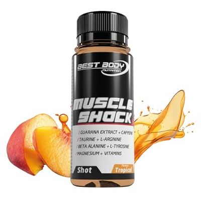 Best Body Nutrition Pre-Workout-Shot Tropical, 12 x 60 ml, 200 mg Koffein Trinkfertige Sportnahrung mit Guarana, L-Arginin, Beta-Alanin, Magnesium und Vitamin B12; ideal vor dem Training. Best Body Nutrition Pre-Workout-Shot Tropical, 12 x 60 ml, 200 mg Koffein Trinkfertige Sportnahrung mit Guarana, L-Arginin, Beta-Alanin, Magnesium und Vitamin B12; ideal vor dem Training.