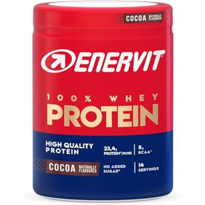 ENERVIT 100% Whey Protein Kakao – Proteinpulver, mit Vitamin B6 und Molkenproteinen, ohne Zuckerzusatz, Glutenfrei, 420 g Pulver ENERVIT 100% Whey Protein Kakao – Proteinpulver, mit Vitamin B6 und Molkenproteinen, ohne Zuckerzusatz, Glutenfrei, 420 g Pulver