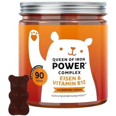 Bears with Benefits Gummibärchen Eisen, Vitamin B12 Energie 90 Stück Queen of Iron Power Complex Eisen, Vitamin B12, D, B1, C, B6, Jod Vorrat für 3 Monate Zuckerfrei, Vegan Bears with Benefits Gummibärchen Eisen, Vitamin B12 Energie 90 Stück Queen of Iron Power Complex Eisen, Vitamin B12, D, B1, C, B6, Jod Vorrat für 3 Monate Zuckerfrei, Vegan