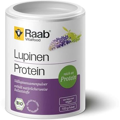 Raab Vitalfood Bio Lupinen-Protein Pulver, reines Proteinpulver mit 43 % Eiweiß, aus biologischem Anbau, vegan, Süßlupinen aus Europa, 100 Gramm Raab Vitalfood Bio Lupinen-Protein Pulver, reines Proteinpulver mit 43 % Eiweiß, aus biologischem Anbau, vegan, Süßlupinen aus Europa, 100 Gramm