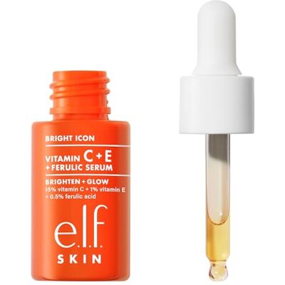 e.l.f. SKIN Bright Icon Vitamin C + E + Ferulic Serum Mini, aufhellendes und beruhigendes Gesichtsserum, für ein ebenmäßigeres Hautbild. Vegan und tierversuchsfrei, 15 ml e.l.f. SKIN Bright Icon Vitamin C + E + Ferulic Serum Mini, aufhellendes und beruhigendes Gesichtsserum, für ein ebenmäßigeres Hautbild. Vegan und tierversuchsfrei, 15 ml