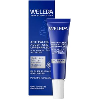 WELEDA Collagen Boost Augen- & Lippencreme Blauer Enzian 10ml Anti-Aging-Pflege für Haut 50+, Reduziert Falten, Schwellungen, Augenringe, Straffung, Duftfrei, Vegan, NATRUE zertifiziert WELEDA Collagen Boost Augen- & Lippencreme Blauer Enzian 10ml Anti-Aging-Pflege für Haut 50+, Reduziert Falten, Schwellungen, Augenringe, Straffung, Duftfrei, Vegan, NATRUE zertifiziert