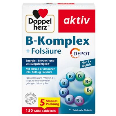 DOPPELHERZ B-komplex + Folsav tabletta - Táplálékkiegészítő DOPPELHERZ B-komplex + Folsav tabletta - Táplálékkiegészítő
