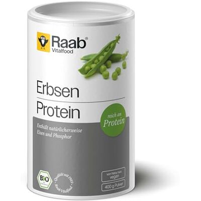 Raab Vitalfood Raab® Bio Erbsenprotein Pulver (400 g) Reines Proteinpulver mit 80 % Eiweiß – veganes Eiweißpulver mit Eisen & Phosphor – ohne Zuckerzusatz Vegan Raab Vitalfood Raab® Bio Erbsenprotein Pulver (400 g) Reines Proteinpulver mit 80 % Eiweiß – veganes Eiweißpulver mit Eisen & Phosphor – ohne Zuckerzusatz Vegan