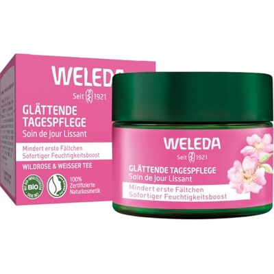 WELEDA Glättende Gesichtscreme Tagespflege 40 ml vegan Haut ab 25 Wildrose Weißer Tee Age Protect Complex, mindert Fältchen, sofortiger Feuchtigkeitsboost, auch als Make-Up Grundlage WELEDA Glättende Gesichtscreme Tagespflege 40 ml vegan Haut ab 25 Wildrose Weißer Tee Age Protect Complex, mindert Fältchen, sofortiger Feuchtigkeitsboost, auch als Make-Up Grundlage
