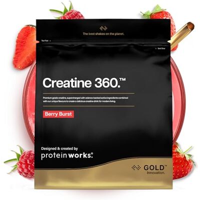 THE PROTEIN WORKS Protein Works Creatine 360 Gold, Berry Burst, 60 Portionen, 300g Fortschrittliches Kreatin-Monohydrat mit CoQ10, Aquamin, Magnesium, Vitamin D3 & B6 für Energie & Fokus THE PROTEIN WORKS Protein Works Creatine 360 Gold, Berry Burst, 60 Portionen, 300g Fortschrittliches Kreatin-Monohydrat mit CoQ10, Aquamin, Magnesium, Vitamin D3 & B6 für Energie & Fokus
