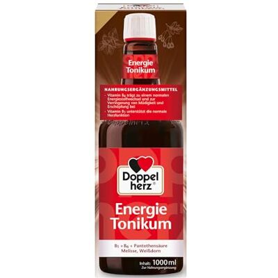 Doppelherz Energie Tonikum Mit B-Vitaminen, Extrakte aus Weißdornfrüchten, Melissenblätter sowie Konzentrat aus Rotwein 1000 ml Doppelherz Energie Tonikum Mit B-Vitaminen, Extrakte aus Weißdornfrüchten, Melissenblätter sowie Konzentrat aus Rotwein 1000 ml