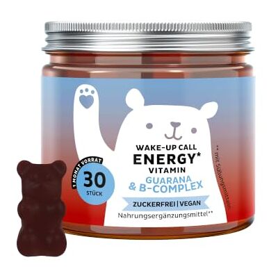 Bears with Benefits Gummibärchen Guarana Koffein Energie 30 Stück Wake Up Call Energy Vitamin Guarana, Vitamin B6, B12, Biotin Vorrat für 1 Monat Zuckerfrei, Vegan Bears with Benefits Gummibärchen Guarana Koffein Energie 30 Stück Wake Up Call Energy Vitamin Guarana, Vitamin B6, B12, Biotin Vorrat für 1 Monat Zuckerfrei, Vegan