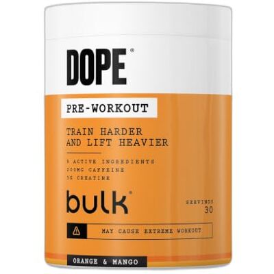 Bulk Dope Pre-Workout Powder Orange & Mango 3g Creatine per Serving 200mg Caffeine Citrulline Malate & Arginine AKG Beta-Alanine Energy, Focus & Performance 510g Supplement Bulk Dope Pre-Workout Powder Orange & Mango 3g Creatine per Serving 200mg Caffeine Citrulline Malate & Arginine AKG Beta-Alanine Energy, Focus & Performance 510g Supplement