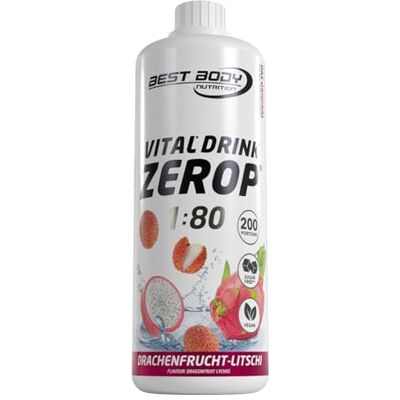 Best Body Nutrition Zerop Getränkekonzentrat Drachenfrucht Litschi, 1 l Zuckerfrei, ohne Aspartam, kalorienarm, mit Vitamin B1, B6 und Niacin, Mischverhältnis 1:80, Geschmack Drachenfrucht Litschi Best Body Nutrition Zerop Getränkekonzentrat Drachenfrucht Litschi, 1 l Zuckerfrei, ohne Aspartam, kalorienarm, mit Vitamin B1, B6 und Niacin, Mischverhältnis 1:80, Geschmack Drachenfrucht Litschi