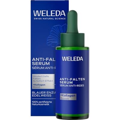 WELEDA Anti Falten Serum 30ml Blauer Enzian Edelweiß vegan Bio Gesicht Naturkosmetik Anti-Aging Gesichtsserum reduziert tiefe Falten nach 2 Wochen strafft Haut Bio-zertifiziert Alpenextrakte vegan WELEDA Anti Falten Serum 30ml Blauer Enzian Edelweiß vegan Bio Gesicht Naturkosmetik Anti-Aging Gesichtsserum reduziert tiefe Falten nach 2 Wochen strafft Haut Bio-zertifiziert Alpenextrakte vegan