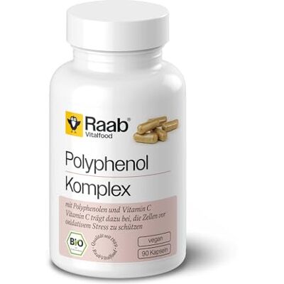 Raab Vitalfood Raab® Bio Polyphenol Komplex Kapseln (90 Stück) Mit 270 mg Polyphenolen pro Tag Mit Vitamin C aus Acerola, das dazu beiträgt, die Zellen vor oxidativem Stress zu schützen Raab Vitalfood Raab® Bio Polyphenol Komplex Kapseln (90 Stück) Mit 270 mg Polyphenolen pro Tag Mit Vitamin C aus Acerola, das dazu beiträgt, die Zellen vor oxidativem Stress zu schützen
