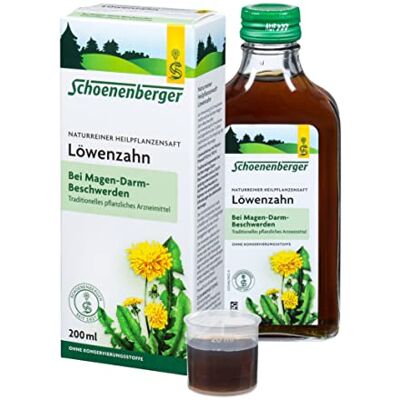 Salus Schoenenberger Löwenzahn naturreiner Heilpflanzensaft 1x 200 ml Glasflasche freiverkäufliches Arzneimittel bei leichten Magen-Darm-Beschwerden bio Salus Schoenenberger Löwenzahn naturreiner Heilpflanzensaft 1x 200 ml Glasflasche freiverkäufliches Arzneimittel bei leichten Magen-Darm-Beschwerden bio