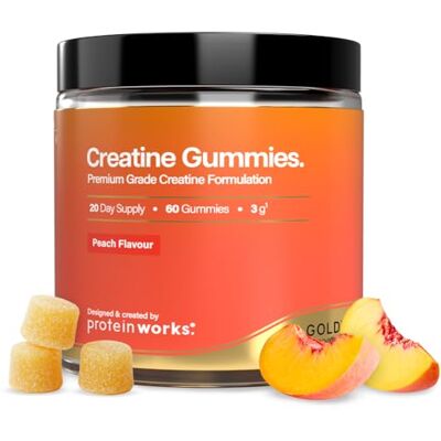 THE PROTEIN WORKS Protein Works Creatine Gummies Gold, Pfirsichgeschmack, 60 Gummibärchen Kreatin Monohydrat Gummibärchen, Laborgeprüft, Geprüfte Dosierung, Vegan, Ohne künstliche Farb- oder Aromastoffe THE PROTEIN WORKS Protein Works Creatine Gummies Gold, Pfirsichgeschmack, 60 Gummibärchen Kreatin Monohydrat Gummibärchen, Laborgeprüft, Geprüfte Dosierung, Vegan, Ohne künstliche Farb- oder Aromastoffe