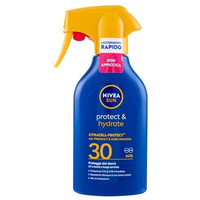 Sun Protect & Hydrate Sonnenspray SPF 30 250 ml, Sonnencreme 30 Feuchtigkeitsspray 48h schnell einziehend, Sonnenschutz 30 wasserfest mit Vitamin C und Hyaluronsäure Sun Protect & Hydrate Sonnenspray SPF 30 250 ml, Sonnencreme 30 Feuchtigkeitsspray 48h schnell einziehend, Sonnenschutz 30 wasserfest mit Vitamin C und Hyaluronsäure