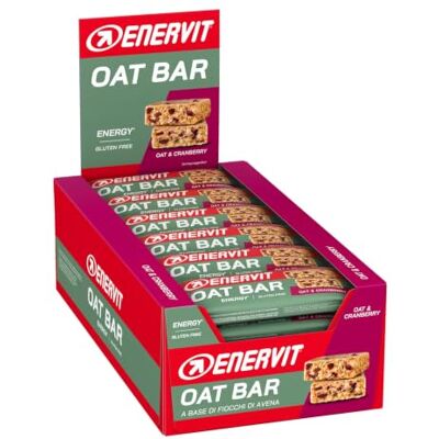 ENERVIT , Oat Bar Oat & Cranberry, Hafer-Riegel Ohne Gluten mit Cranberries und Rosinen, mit Vitamin B1, Energiesnack für Outdoor-Sport und Freizeit, 25 Riegel à 50 g ENERVIT , Oat Bar Oat & Cranberry, Hafer-Riegel Ohne Gluten mit Cranberries und Rosinen, mit Vitamin B1, Energiesnack für Outdoor-Sport und Freizeit, 25 Riegel à 50 g