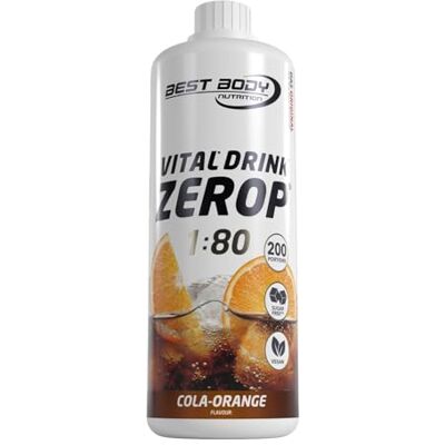 Best Body Nutrition Zerop Getränkekonzentrat Cola Orange, 1 l Zuckerfrei, ohne Aspartam, kalorienarm, mit Vitamin B1, B6 und Niacin, Mischverhältnis 1:80, Geschmack Cola Orange Best Body Nutrition Zerop Getränkekonzentrat Cola Orange, 1 l Zuckerfrei, ohne Aspartam, kalorienarm, mit Vitamin B1, B6 und Niacin, Mischverhältnis 1:80, Geschmack Cola Orange