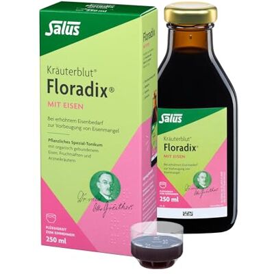 Salus Floradix mit Eisen 250 ml Flüssigkeit zum Einnehmen für volle Eisenspeicher mit natürlichen Kräuterauszügen und Vitamin C Salus Floradix mit Eisen 250 ml Flüssigkeit zum Einnehmen für volle Eisenspeicher mit natürlichen Kräuterauszügen und Vitamin C
