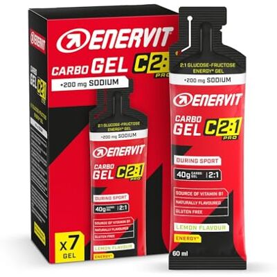 ENERVIT Carbo Gel C2:1PRO mit Natrium – Energie Gel mit 40 g Kohlenhydraten und 50% schneller absorbierten Kohlenhydraten, Limettengeschmack, Vegan, Glutenfrei, Leichtverdaulich, 7 Packungen à 60 ml ENERVIT Carbo Gel C2:1PRO mit Natrium – Energie Gel mit 40 g Kohlenhydraten und 50% schneller absorbierten Kohlenhydraten, Limettengeschmack, Vegan, Glutenfrei, Leichtverdaulich, 7 Packungen à 60 ml