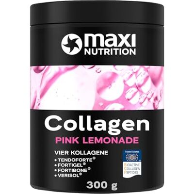 MaxiNutrition Collagen Peptides 300 g Pink Lemonade Kollagen Pulver, mit Vitamin C, Kollagenhydrolysat, für Haut Knochen Knorpel und Muskelmasse, Proteinpulver, passt perfekt in deine Routine MaxiNutrition Collagen Peptides 300 g Pink Lemonade Kollagen Pulver, mit Vitamin C, Kollagenhydrolysat, für Haut Knochen Knorpel und Muskelmasse, Proteinpulver, passt perfekt in deine Routine