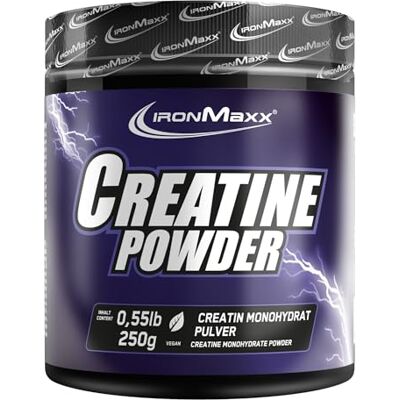 IronMaxx Creatine Powder 250g Dose Neutral Hochdosiertes & 100% reines Creatin Monohydrat Pulver, 4000mg reines Kreatin pro Portion, Vegan & zuckerfrei IronMaxx Creatine Powder 250g Dose Neutral Hochdosiertes & 100% reines Creatin Monohydrat Pulver, 4000mg reines Kreatin pro Portion, Vegan & zuckerfrei