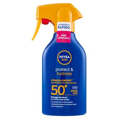 Sun Protect & Hydrate Sonnenspray SPF 50+ 270 ml, Sonnencreme 50 Feuchtigkeitsspray 48h schnell einziehend, Sonnenschutz 50+ wasserfest mit Vitamin C und Hyaluronsäure Sun Protect & Hydrate Sonnenspray SPF 50+ 270 ml, Sonnencreme 50 Feuchtigkeitsspray 48h schnell einziehend, Sonnenschutz 50+ wasserfest mit Vitamin C und Hyaluronsäure