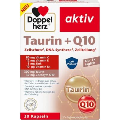 Doppelherz Taurin + Q10 Zellschutz Vitamin C + E tragen zum Schutz der Zellen vor oxidativem Stress bei 30 Kapseln Doppelherz Taurin + Q10 Zellschutz Vitamin C + E tragen zum Schutz der Zellen vor oxidativem Stress bei 30 Kapseln